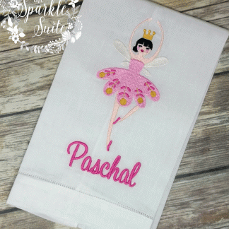 Custom Christmas Sugar Plum Fairy Linen Hand Towel