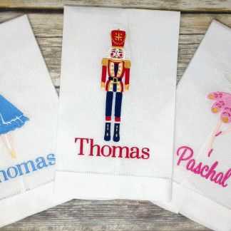 Set of 3 Nutcracker, Clara and Sugar Plum Fairy Custom Monogrammed Hand Towels