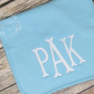 Custom Stacked Monogram Burp Cloth - Embroidered Burp Cloth - Personalized Applique Burp Cloth